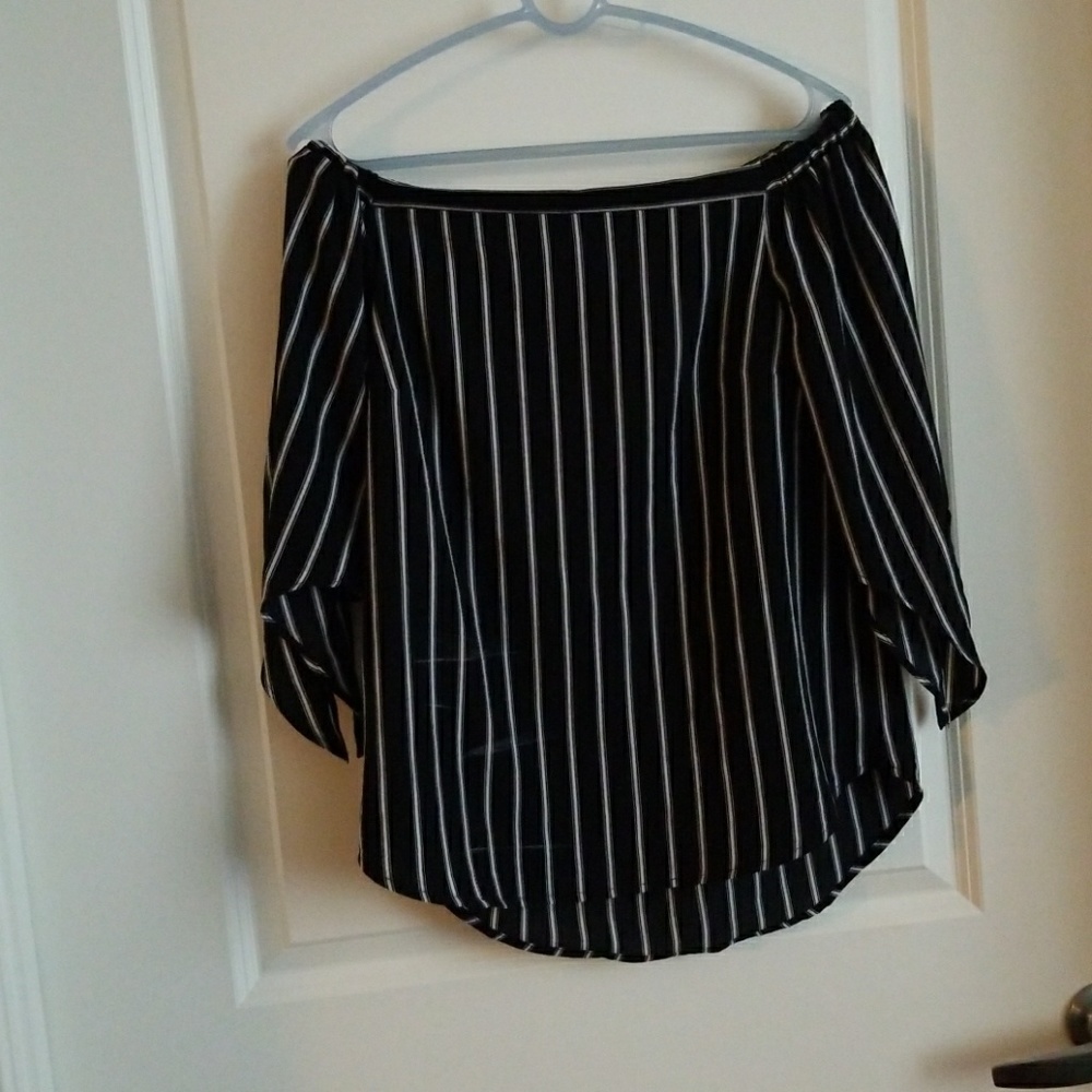 Off the shoulder striped top